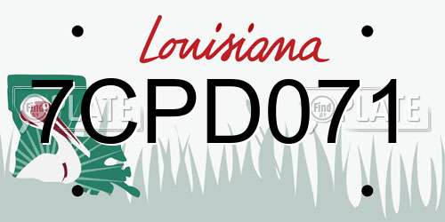 7CPD071 Louisiana License Plate