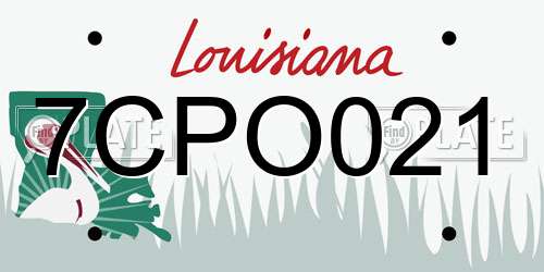 7CPO021 Louisiana License Plate