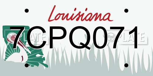 7CPQ071 Louisiana License Plate