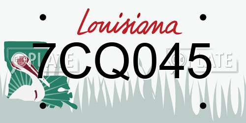 7CQ045 Louisiana License Plate