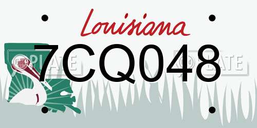 7CQ048 Louisiana License Plate