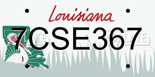 7CSE367 Louisiana License Plate