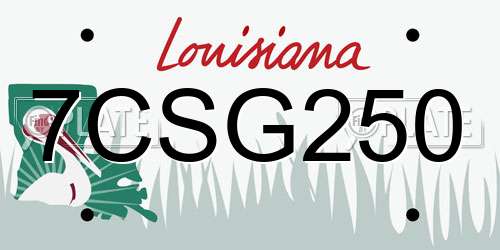 7CSG250 Louisiana License Plate