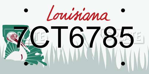 7CT6785 Louisiana License Plate
