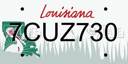 7CUZ730 Louisiana License Plate
