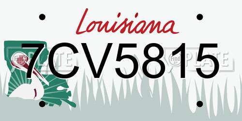 7CV5815 Louisiana License Plate