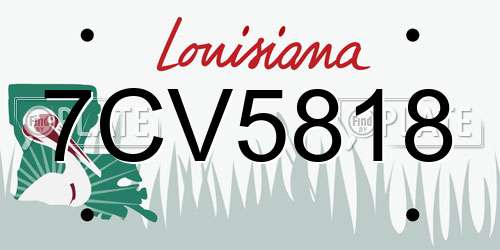 7CV5818 Louisiana License Plate