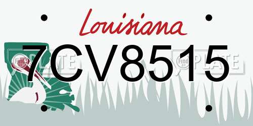 7CV8515 Louisiana License Plate