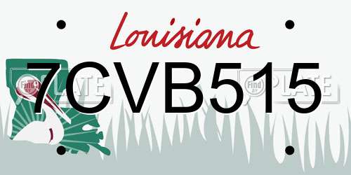 7CVB515 Louisiana License Plate