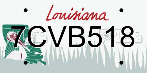 7CVB518 Louisiana License Plate