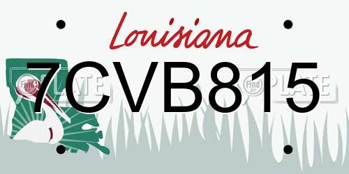 7CVB815 Louisiana License Plate