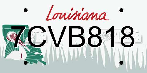 7CVB818 Louisiana License Plate