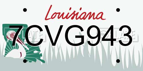 7CVG943 Louisiana License Plate