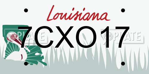 7CXO17 Louisiana License Plate