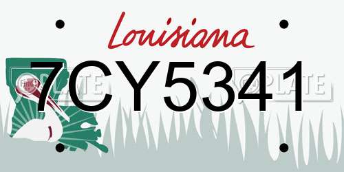 7CY5341 Louisiana License Plate
