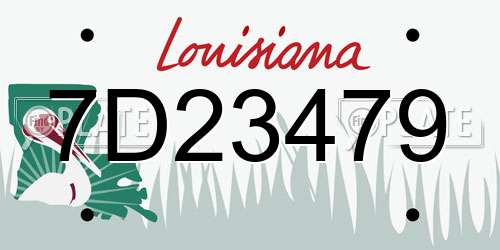 7D23479 Louisiana License Plate