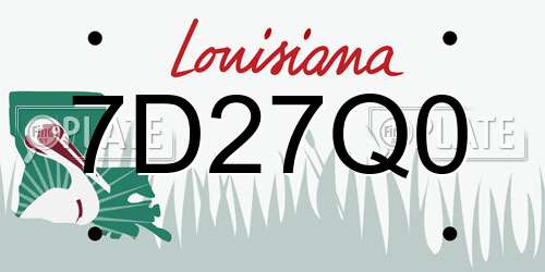 7D27Q0 Louisiana License Plate
