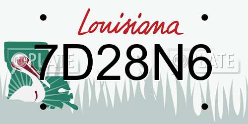 7D28N6 Louisiana License Plate