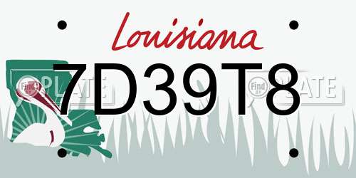 7D39T8 Louisiana License Plate