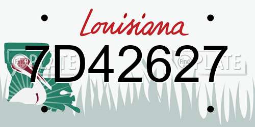 7D42627 Louisiana License Plate