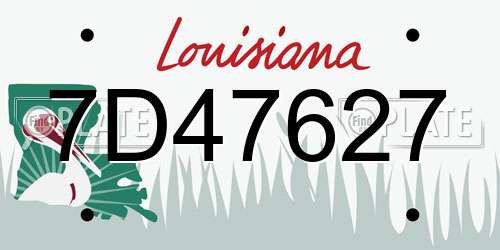 7D47627 Louisiana License Plate