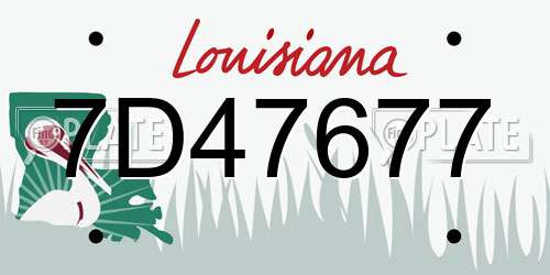 7D47677 Louisiana License Plate