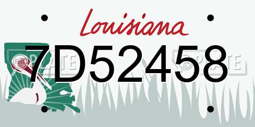 7D52458 Louisiana License Plate