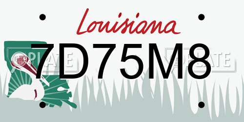 7D75M8 Louisiana License Plate