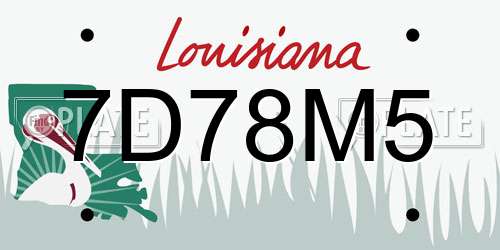 7D78M5 Louisiana License Plate