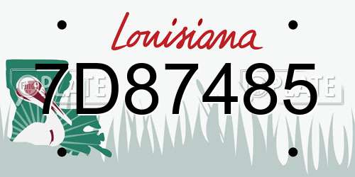 7D87485 Louisiana License Plate