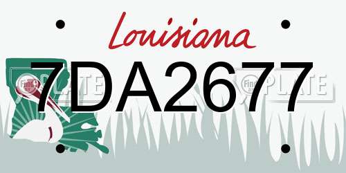 7DA2677 Louisiana License Plate