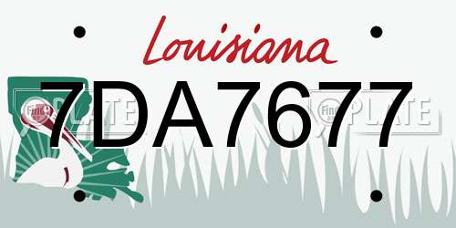 7DA7677 Louisiana License Plate