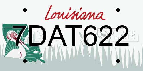 7DAT622 Louisiana License Plate