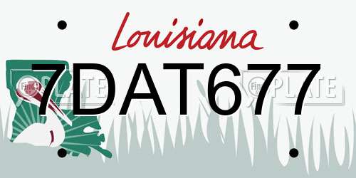 7DAT677 Louisiana License Plate