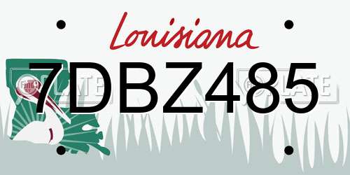 7DBZ485 Louisiana License Plate