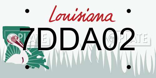 7DDA02 Louisiana License Plate