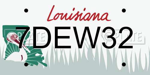7DEW32 Louisiana License Plate