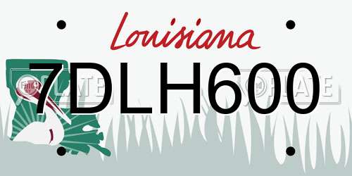 7DLH600 Louisiana License Plate
