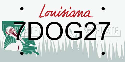 7DOG27 Louisiana License Plate