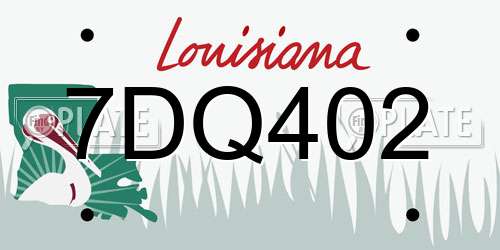 7DQ402 Louisiana License Plate