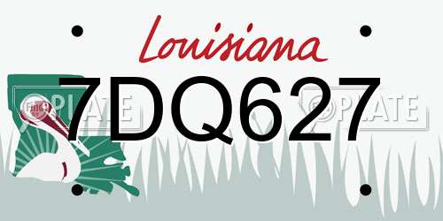 7DQ627 Louisiana License Plate