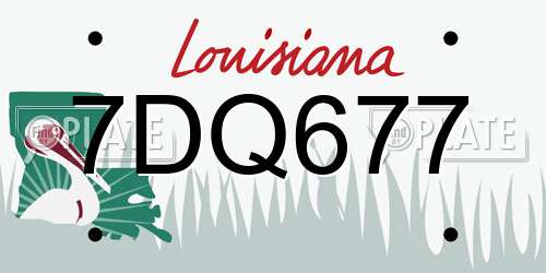 7DQ677 Louisiana License Plate