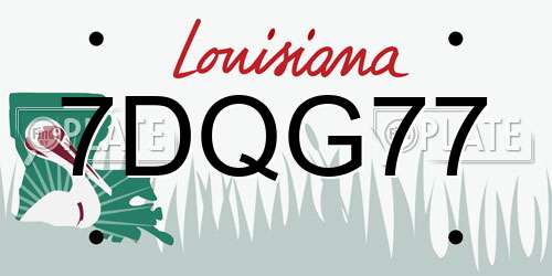 7DQG77 Louisiana License Plate