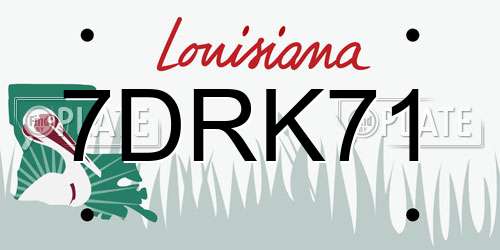 7DRK71 Louisiana License Plate