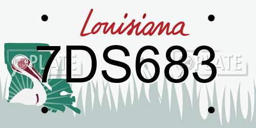7DS683 Louisiana License Plate