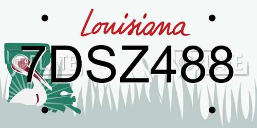 7DSZ488 Louisiana License Plate