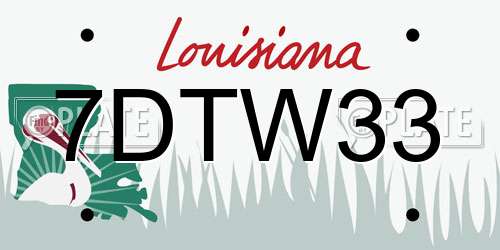7DTW33 Louisiana License Plate