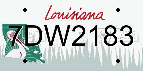 7DW2183 Louisiana License Plate