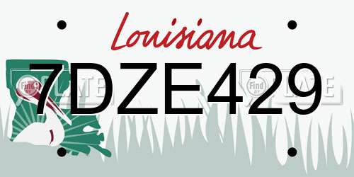 7DZE429 Louisiana License Plate