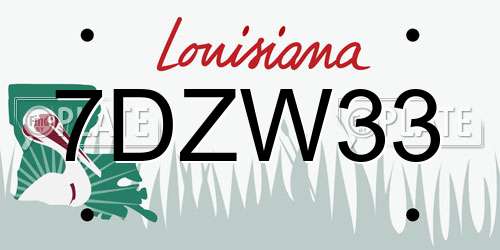 7DZW33 Louisiana License Plate